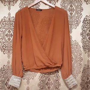 Gold cuff long sleeve Blouse
